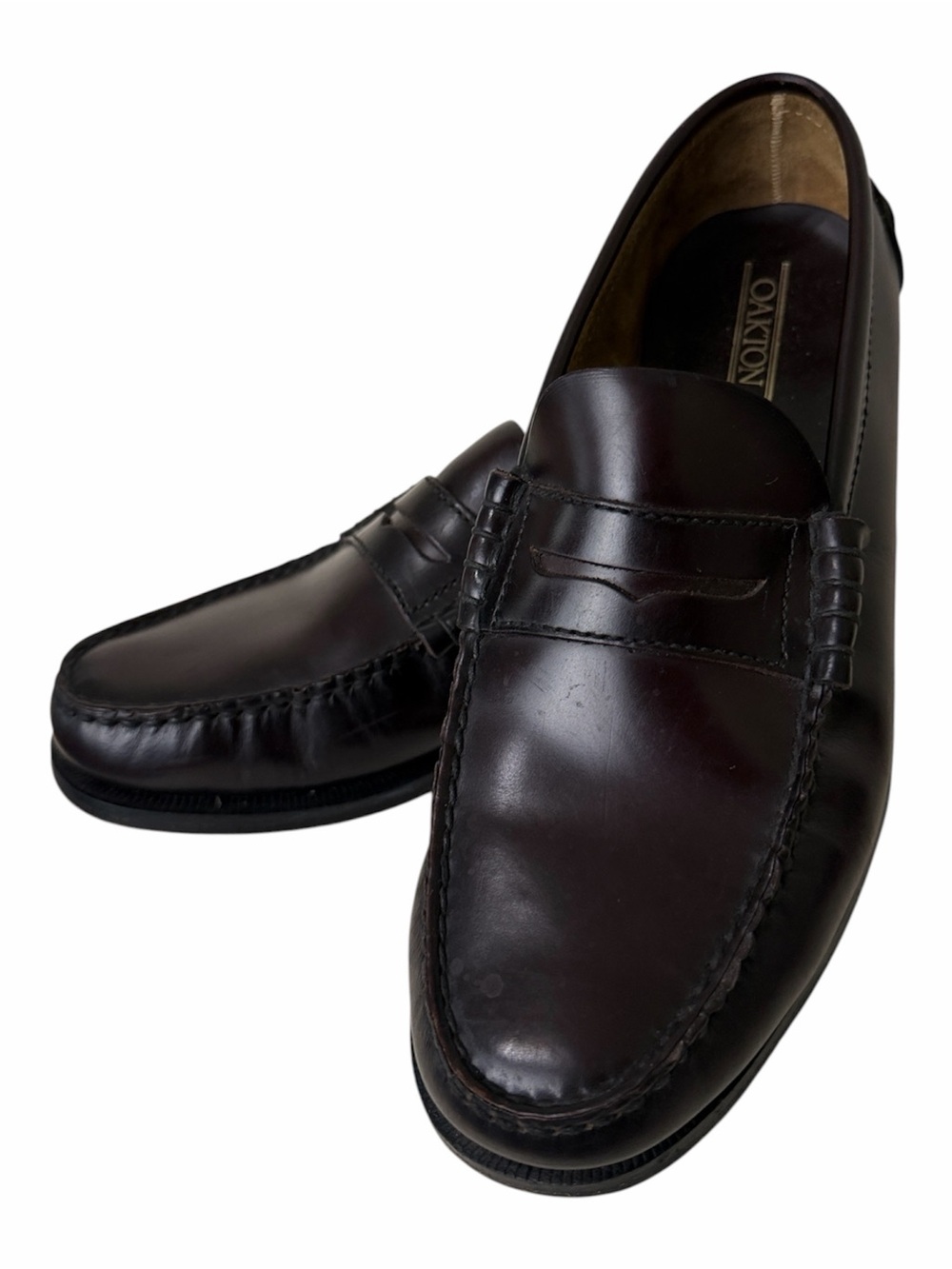 Oakton Classic Penny Loafers in Burgundy Brown